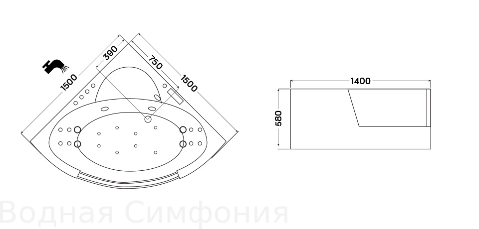 Ванна Tivoli Гидромассажные ванны bathtub